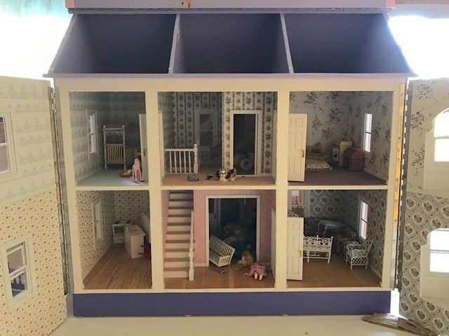 Homemade dollhouse inside