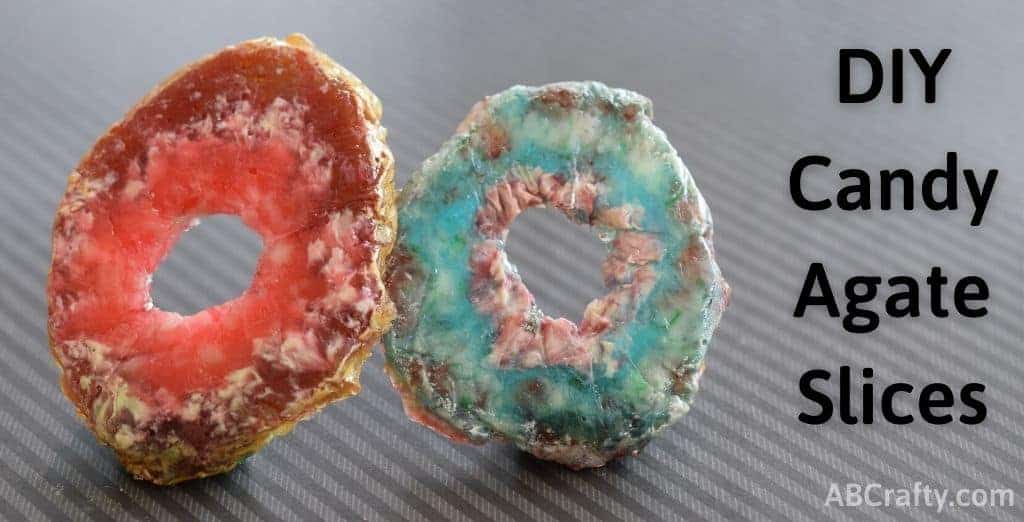 Finished candy pink agate and blue agate slices with title