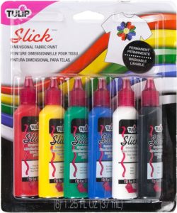 Tulip Washable Slick 3D Fabric Paint Set in Primary Colors
