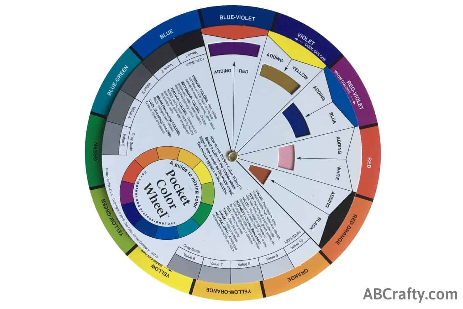 color wheel showing purple made from adding red to blue-violet