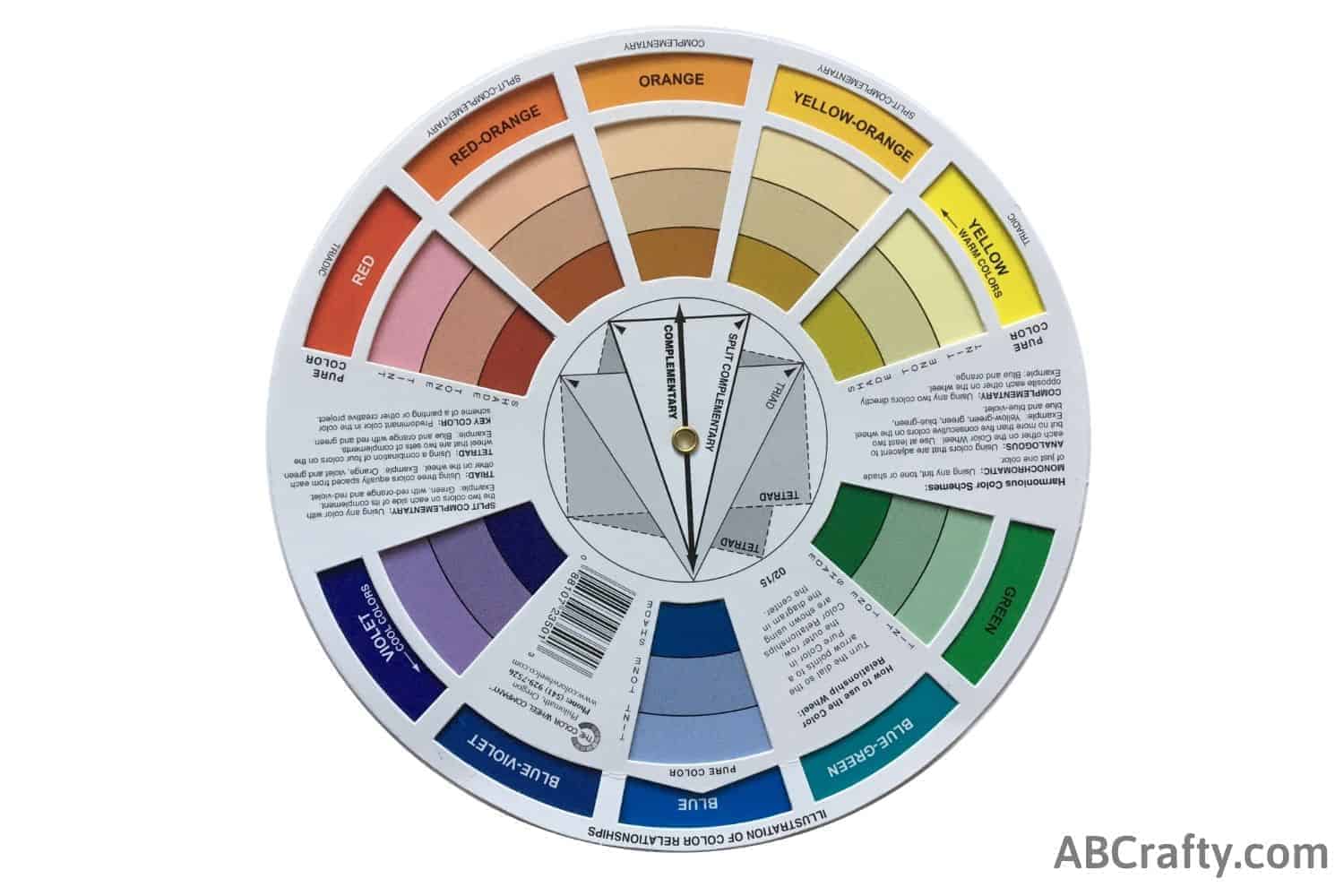 color wheel showing complimenting colors of blue and brown