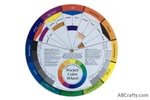 color wheel showing mixing blue and red to make purple