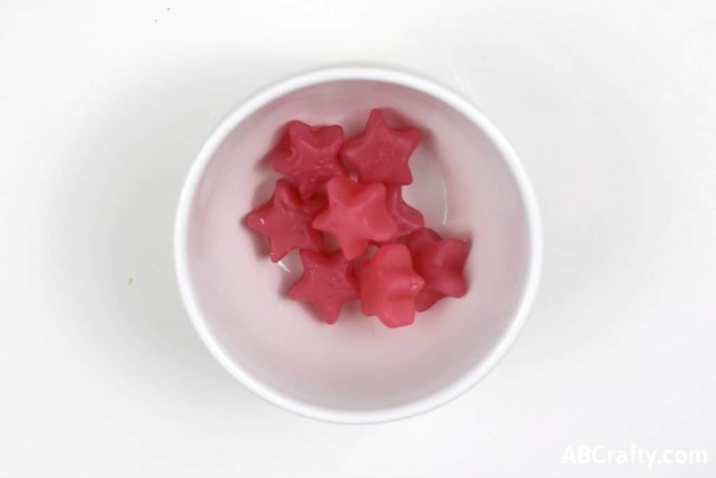 whole foods pink gummy stars in a bowl