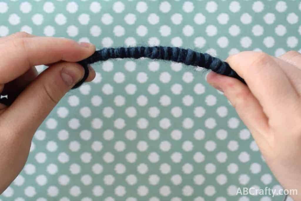 yarn covering a wire circle
