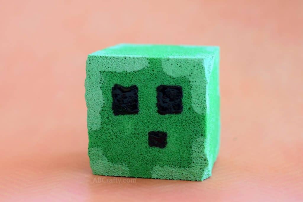 Finished DIY Minecraft Squishy - a Minecraft Slime Block