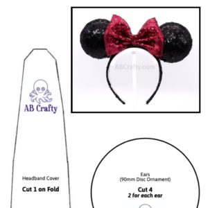 Mickey Ears Template titled "Free Printable Template for Light Up Mickey Mouse Ears