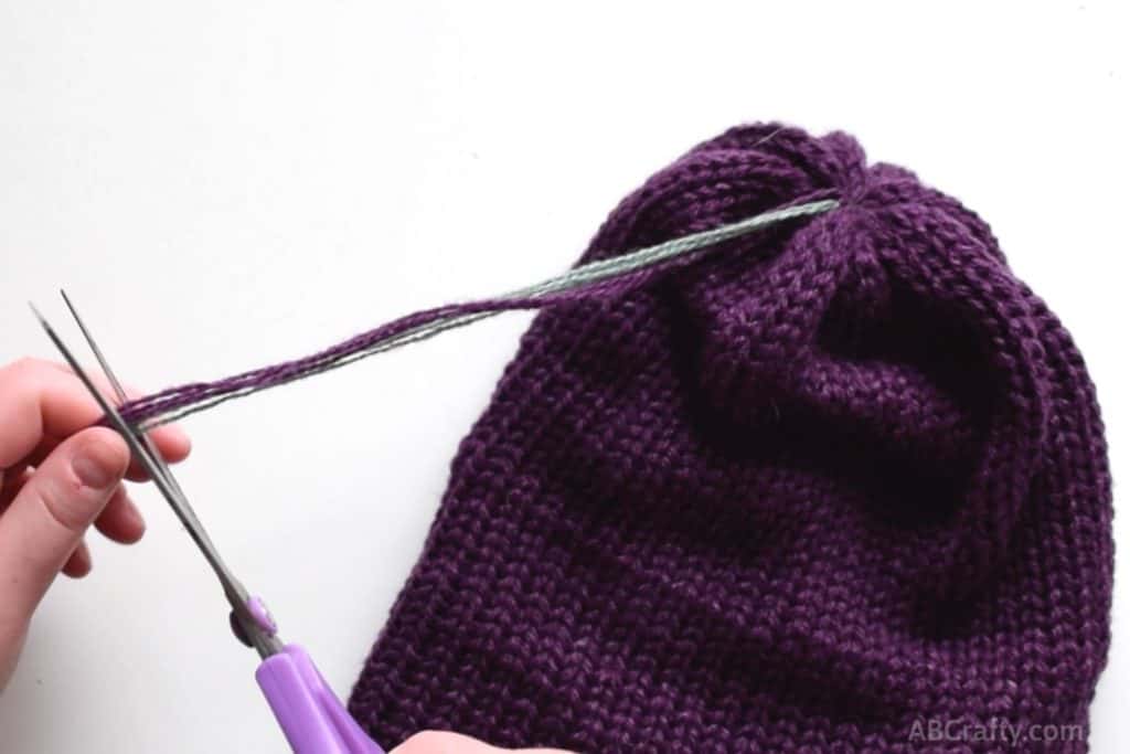 cut the ends of the yarn to make it more manageable