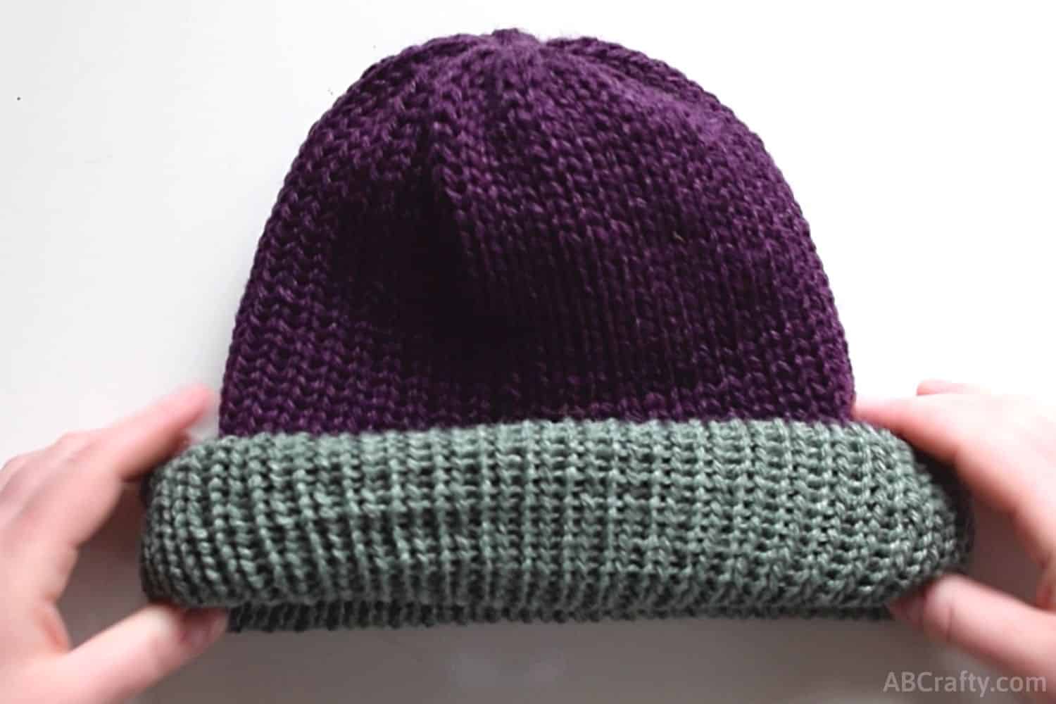 Sentro Knitting Machine Reversible Hat - Easy Instructions - AB Crafty