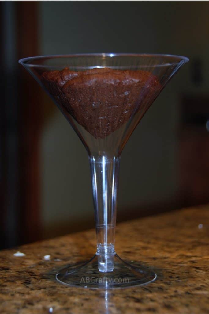 chocolate cupcake in a martini glass