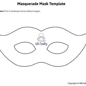 image of a printable masquerade mask template from ab crafty