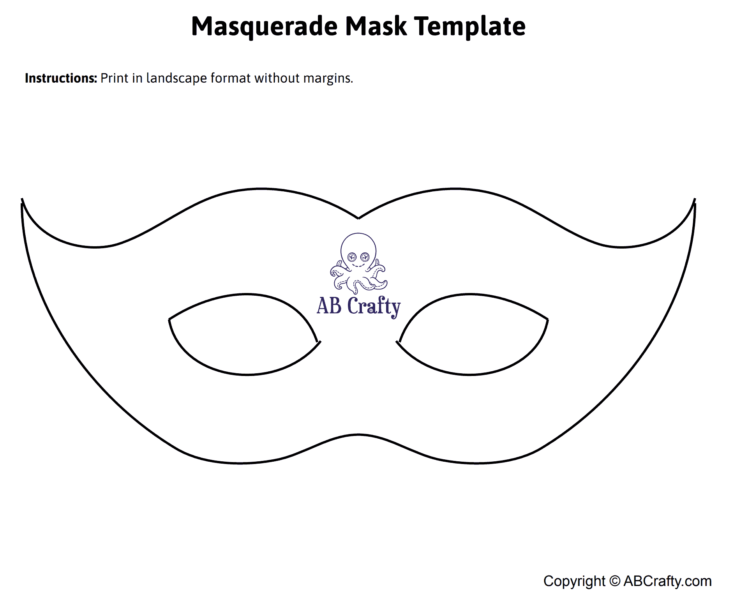 Masquerade Mask Template Free Printable Download AB Crafty