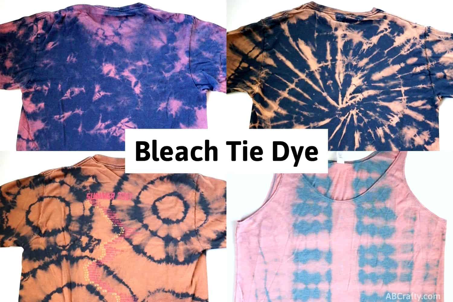 Bleach Tie Dye - Easy Steps to Reverse Tie Dye with Bleach - AB Crafty