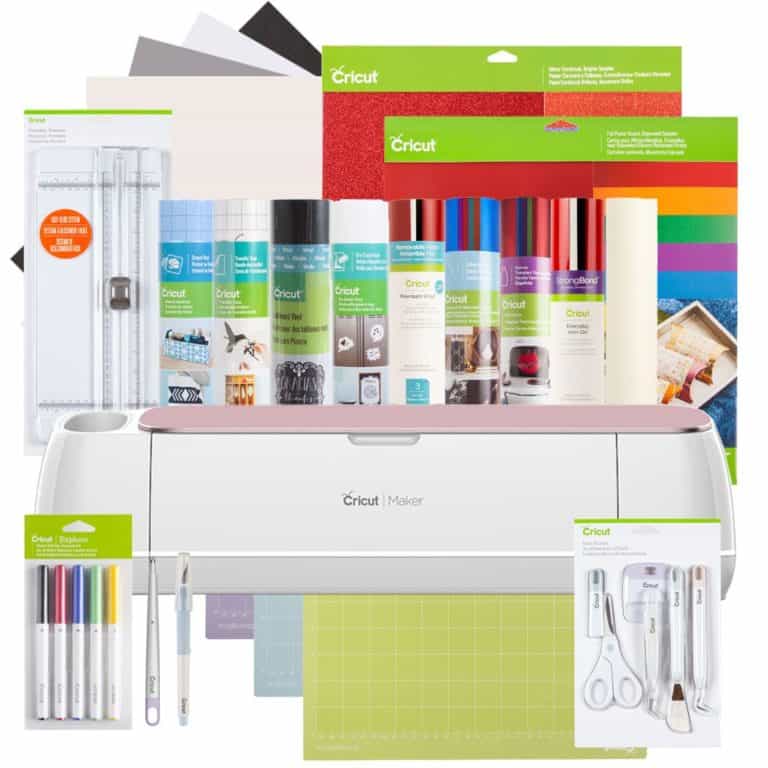 cricut maker cutting machine in the everything materials bundle in rose