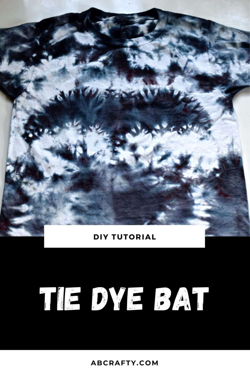 black bat tie dye shirt with the title "diy tutorial - tie dye bat"