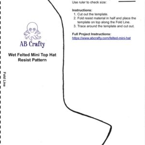 image of the template to make the resist for a wet felted mini top hat