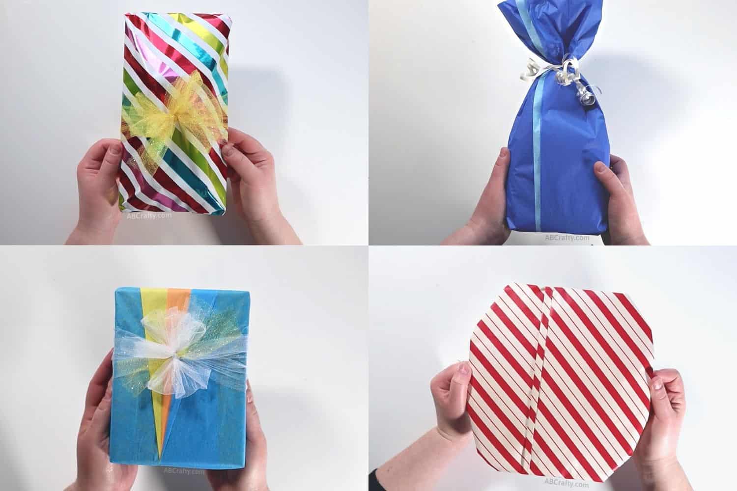 Gift box wrapped in craft paper with a note in the form of a red