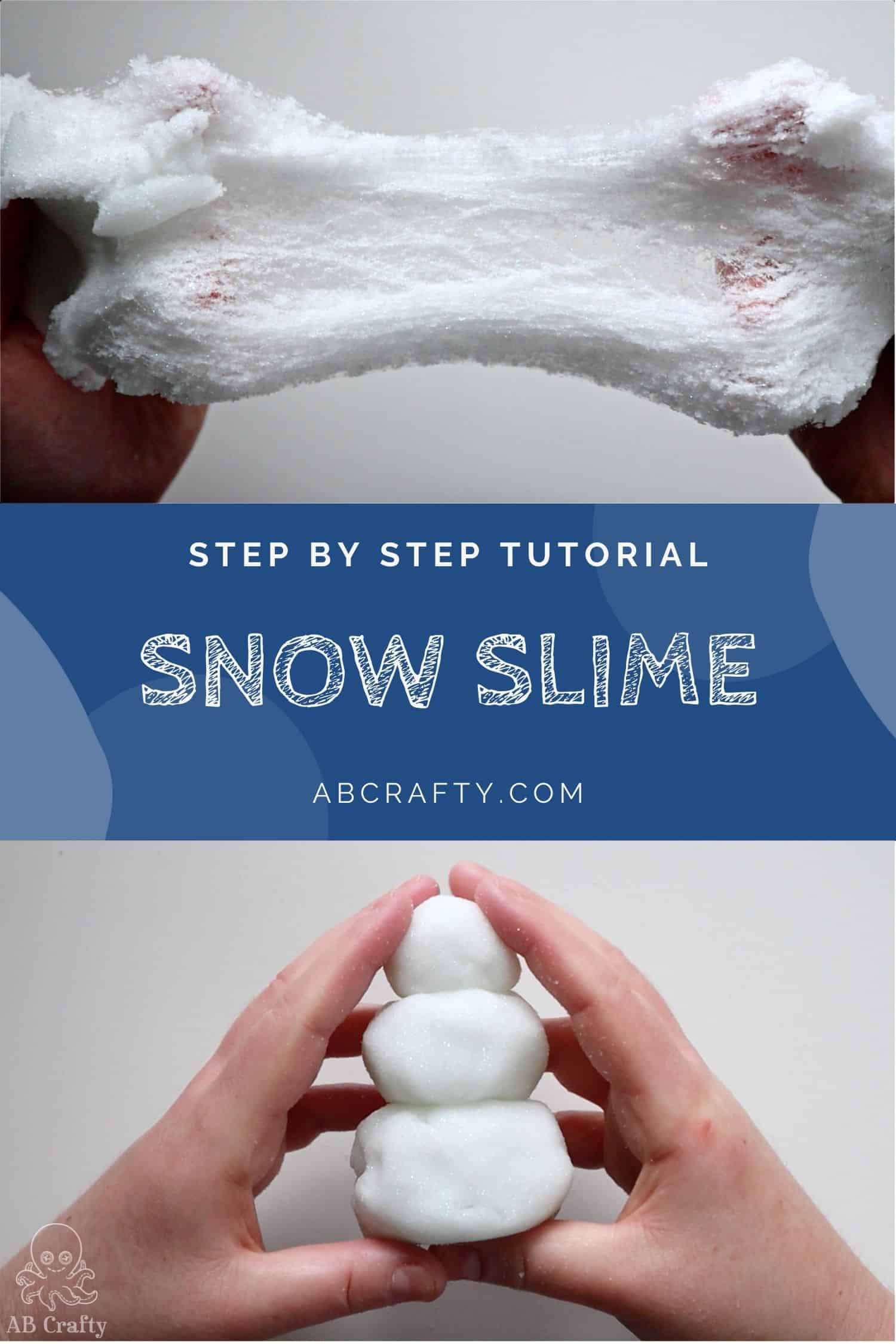 Snow Slime - How to Easily Make Fluffy Snow Slime - AB Crafty