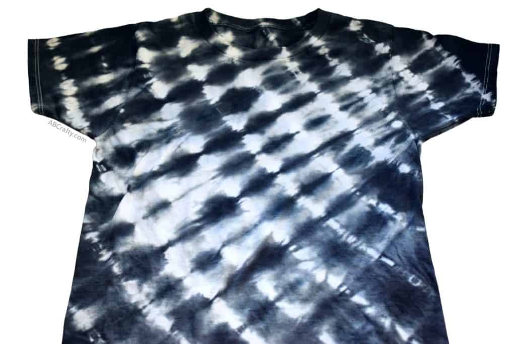 finished diagonal striped black tie dye shirt