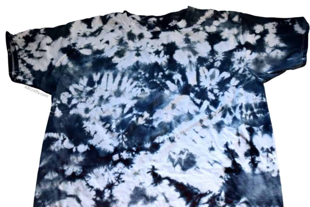 finished crumple dye black tie dye shirt