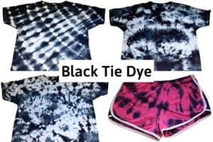 Black Tie Dye - 4 Black Tie Dye Designs for Shirts and Clothes - AB Crafty