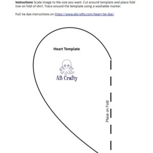 image of the printable template to make a heart tie dye design