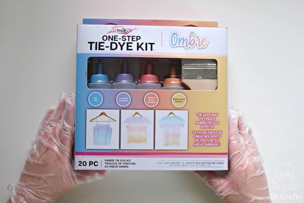 holding the tulip ombre one step tie dye kit