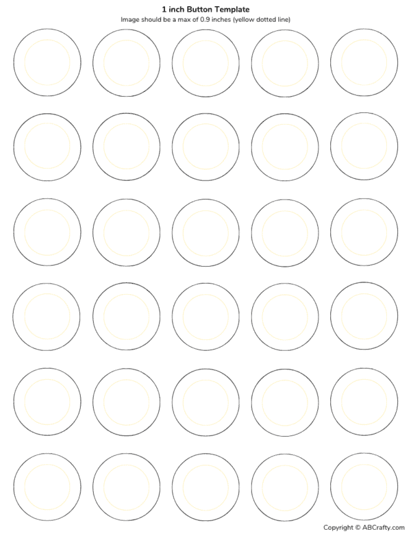 image of a 1 inch button template with guide lines