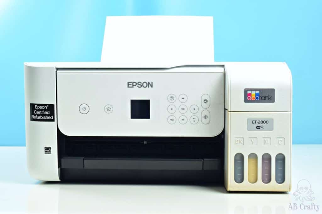 epson ecotank printer filled with sublimation ink and sublimation paper
