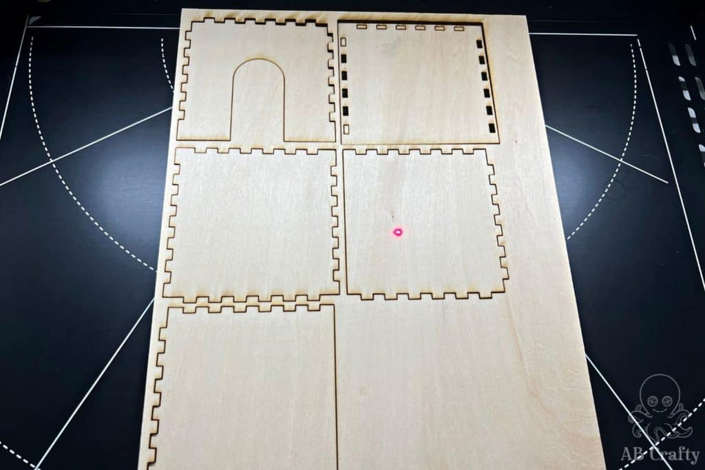 fully cut laser cut pieces from the plywood
