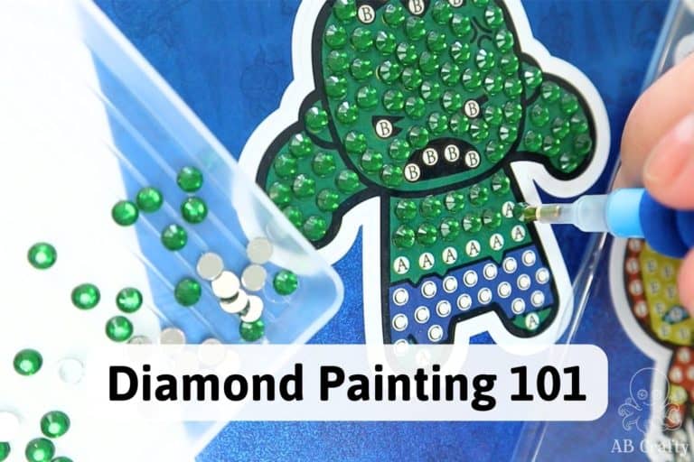 adding a green diamond to a hulk diamond painting sticker kit with the title "diamond painting 101"
